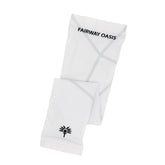 White arm sleeves with 'Fairway Oasis' branding on a white background